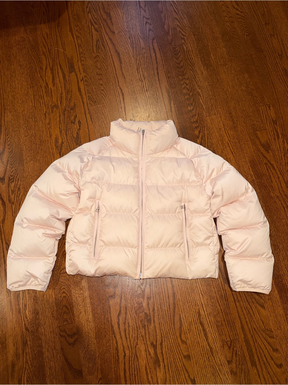 Tory Burch Pink Cropped Puffer Jacket Size S